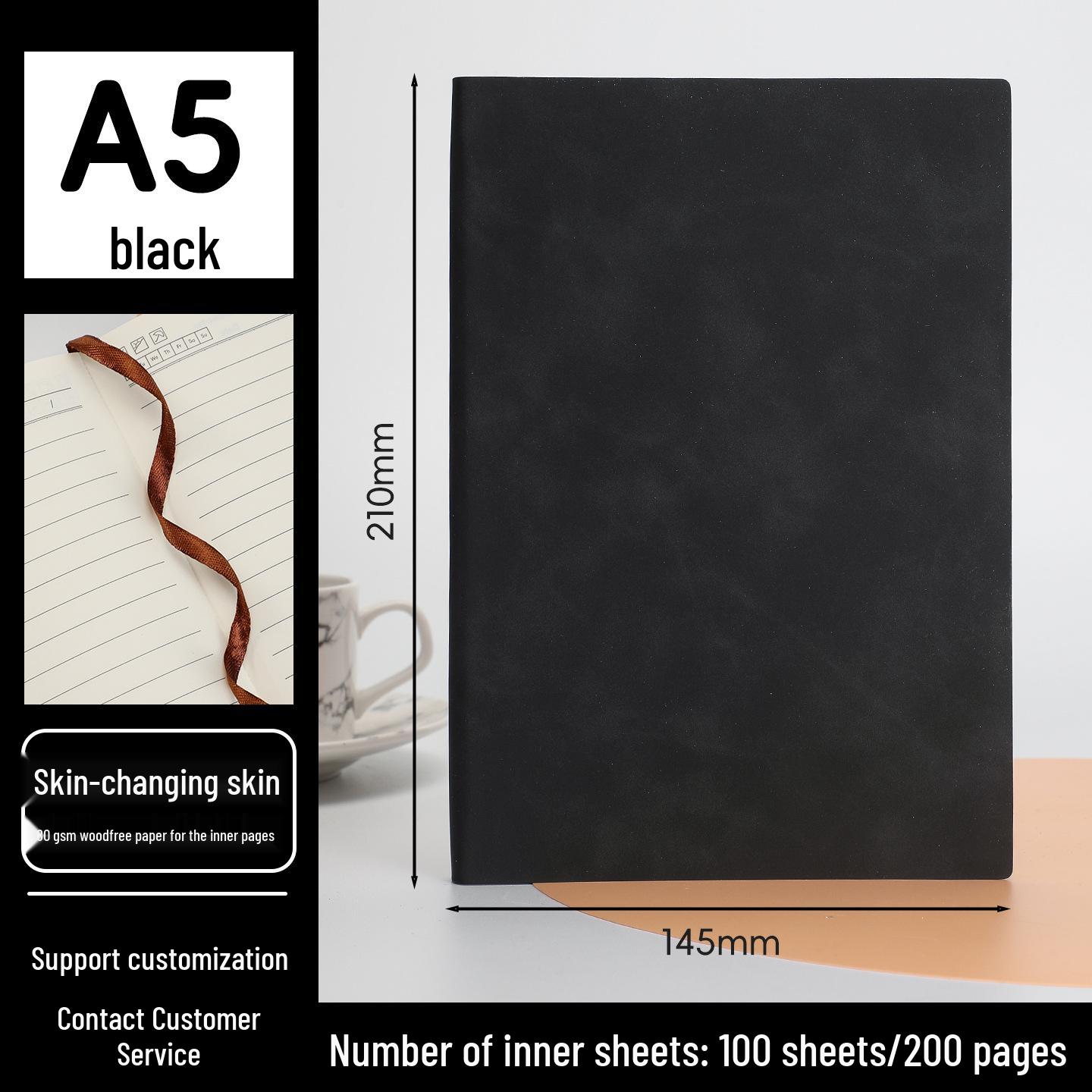 

Sheepskin Leather Business Notebook A5/A6 – Customizable with Logo