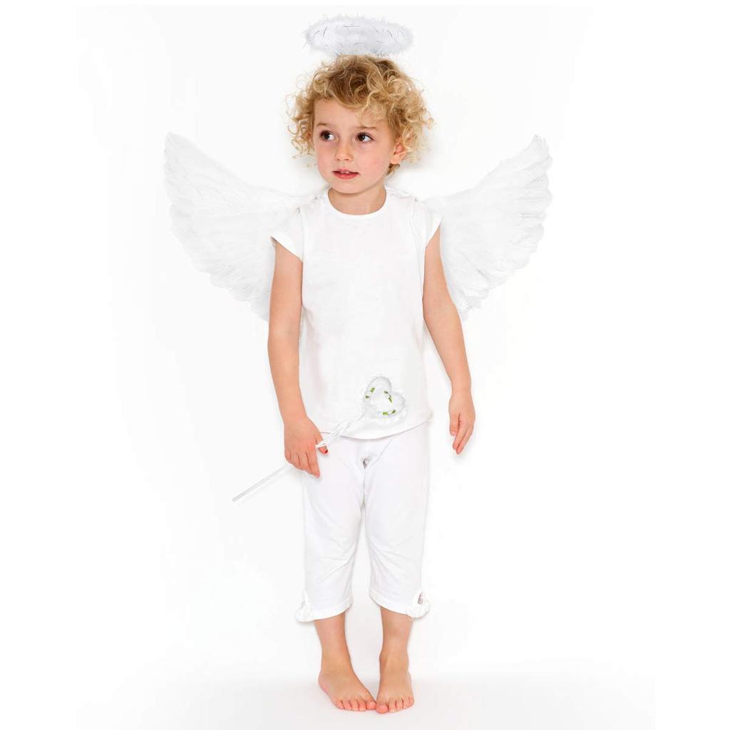 CALLARON Angel Wings Cosplay Lovely Costume Cute Angel Hair Angel Photo Stage Shoot Set, White, Ring, Accessory, Set, Prop,
