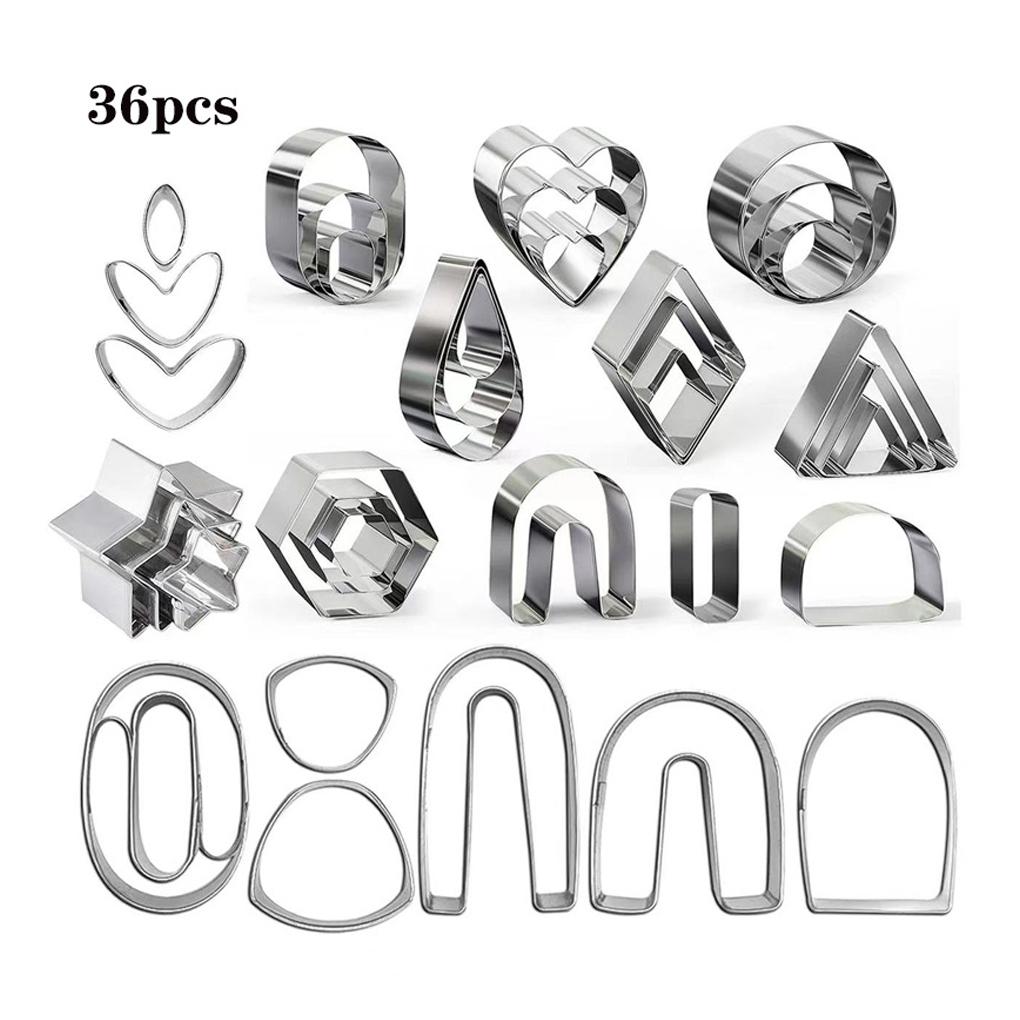 36 Pieces/Set Clay Mold Portable Washable Slicing Earring Pendant Jewelry Making Mould Molding Tool Accessories