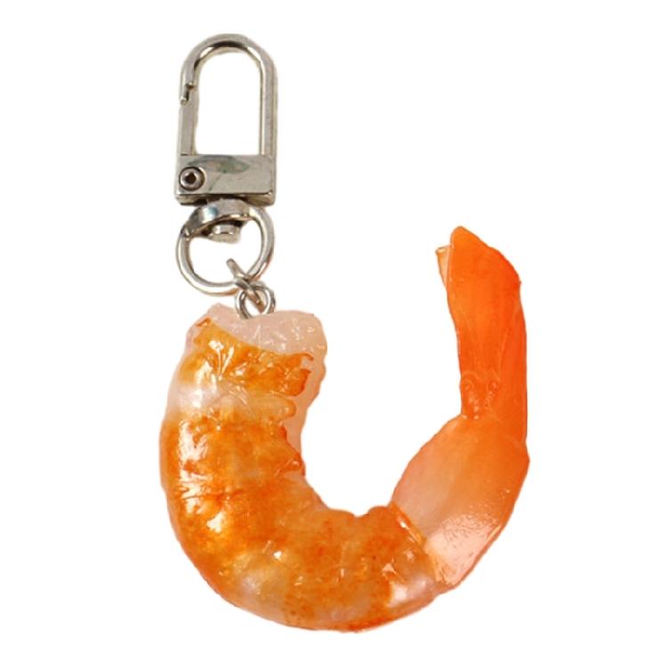 Imitation Shrimp Key Chain Creative Food Keyring Funny Scene Bag Hangings Decor