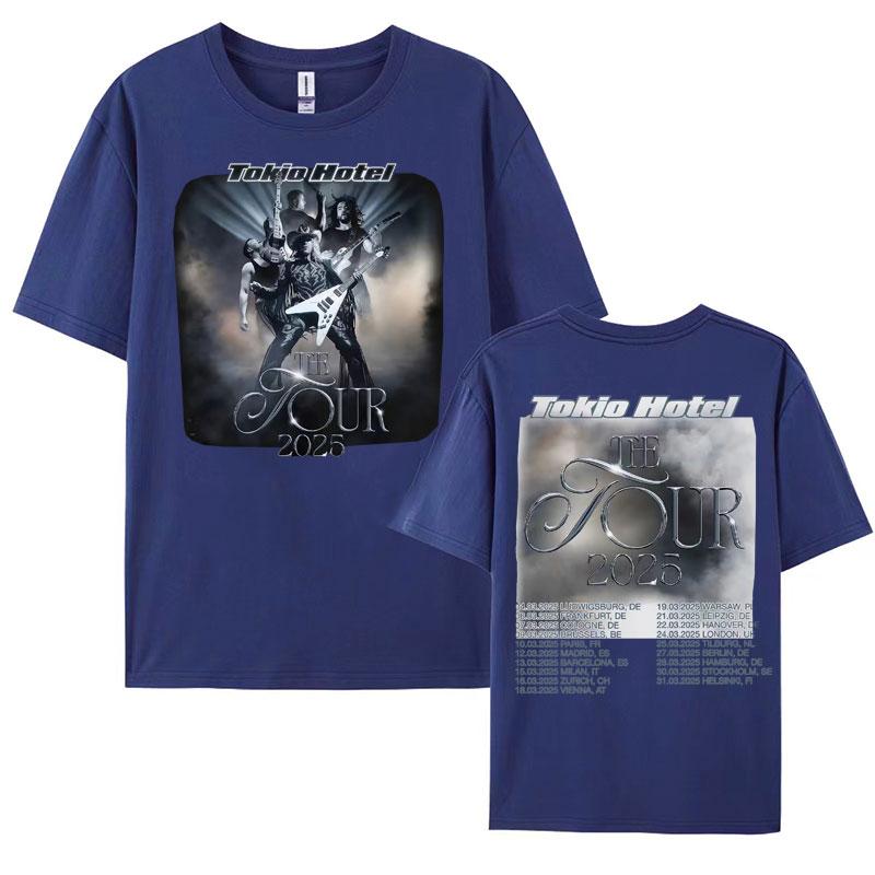 Rock Band Tokio Hotel Tour 2025 T-Shirt für Herren Harajuku Hip Hop Streetwear T-Shirt Unisex Mode Lässig Kurzarm T-Shirt