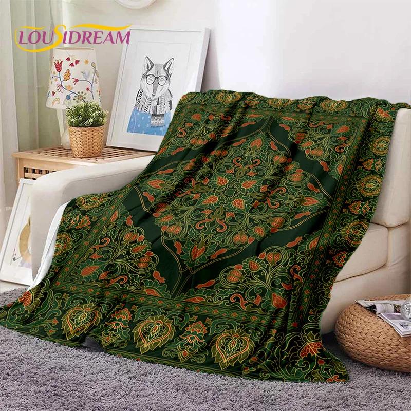 Turkey Persian Bohemian Mandala Flower Soft Flannel Blanket for Bed Bedroom Sofa Picnic,Throw Blanket for Outdoors Leisure Gift