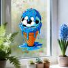 Soccer Ball Window Clings Ice Cream Ball PVC Decals Removable Static Glass Sticker for Bedroom Living Room Office Sports Bar Decor