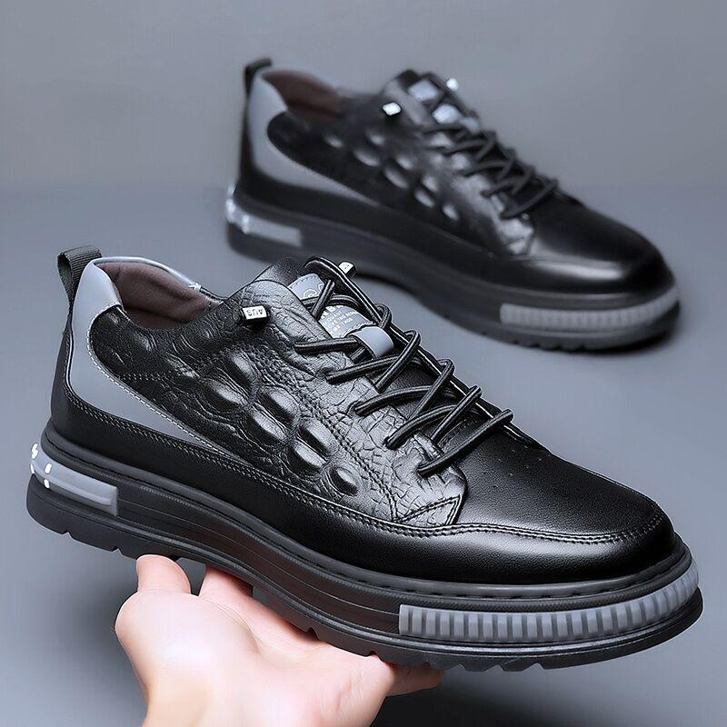 

Men Casual Sneakers Fashion High Quality Non-slip heighten Outdoor Casual Shoes Man Spring Comfortable New Sport Casual Shoes 37 чорний