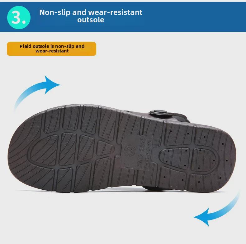 2024 Men's Casual Non-Slip Breathable Outdoor Sandals: Wear-Resistant Beach & Driving Slippers