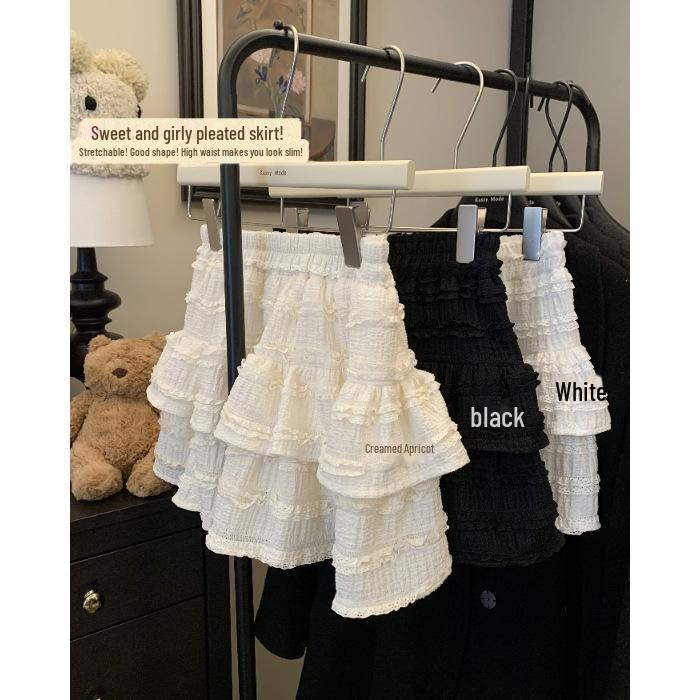 

Женская юбка-пачка А-силуэта с высокой талией, черная - Летний милый стиль Large белый