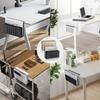 Atutomo Deskside Storage Rack with Clamp, Tableside Pocket, Two-Tier Storage, Deskside Holder, 5kg Weight Capacity, LaptopTablet Storage, Easy