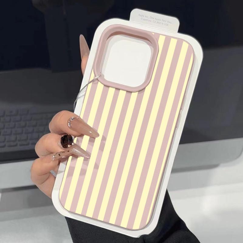 Yellow Striped Phone Case For IPhone 17 Pro Max 16 15 14 13 12 11 16E 16 Plus 17e Air Minimalist Soft Cover Fashionable Shell iphone  Air