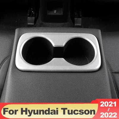 For Hyundai Tucson NX4  2022 2023 Hybrid N Line ABS Car Seat Back Row Water Cup Holder Cover Frame Trim Sticker Accessories