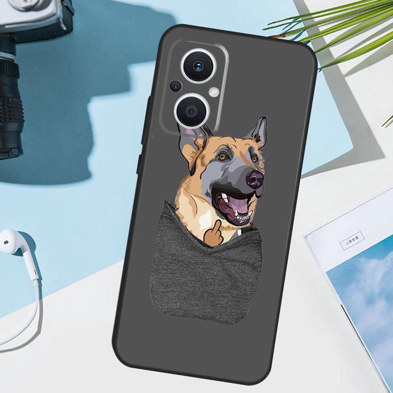 

German Shepherd Dog Cartoon Cover For OPPO Reno 12 F 13F 14F 11F 10 11 13 14 Pro 7 8 Lite OPPO Find X9 X5 X6 X8 Pro Case OPPO Find X8 Pro