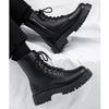 Frühling Herbst Echtes Leder Schuhe Herren Mode Stiefel High Top Marke Herren Stiefeletten Reines Schwarz Rutschfeste Dicke Sohle