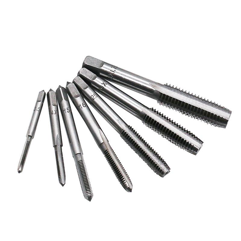 6/8Pcs Hss Hand Screw Tap Die Wrench Schroefdraad Metric Plug Tap M3 M4 M5 M6 M8 M8 M12 Met Verstelbare Tap Wrench 1/16-1/2"