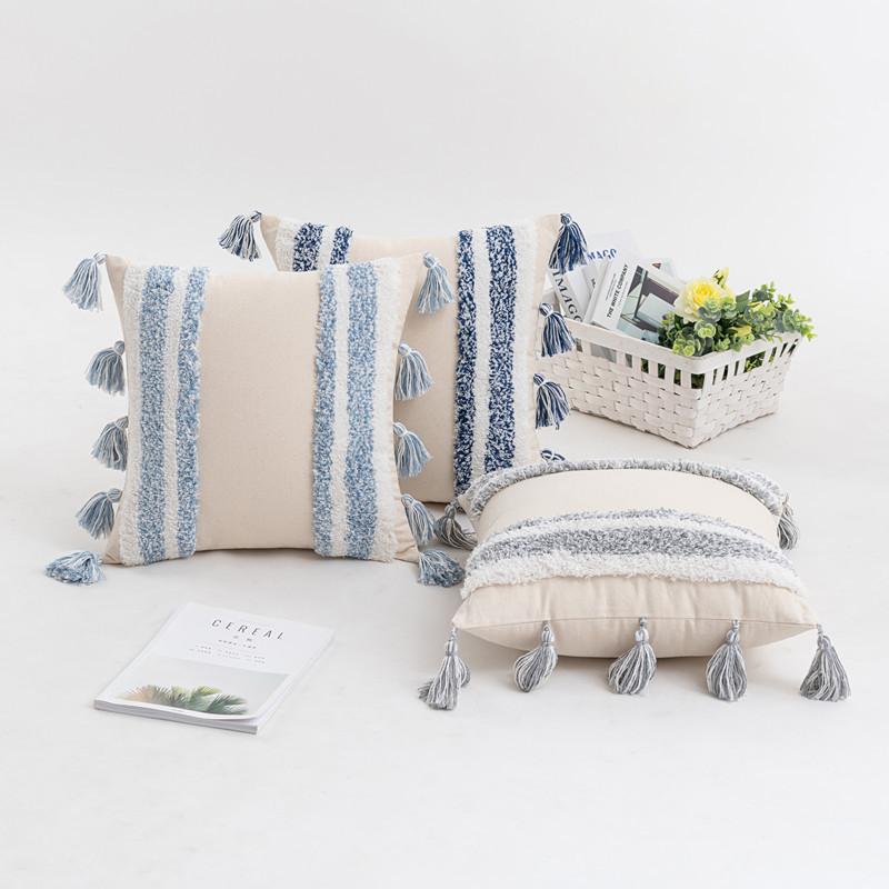 

Ins Wind Tufted Pillowcase Bohemian Ethnic Style Cushion Cover Living Room Sofa Bay Window Tassel Pillowcase Cover 30 * 50cm without core)