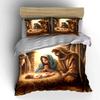 Nativity-Themed Holy Family Set  Kid'S And Adults' Bedroom Decor, Exquisite Three-Piece Bedding Set Gift
