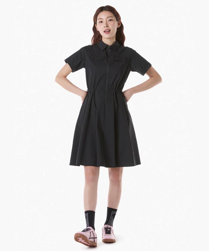 LECOQ GOLF Women'S Zippered Pleated Collar Dress (Gq122Lop32)