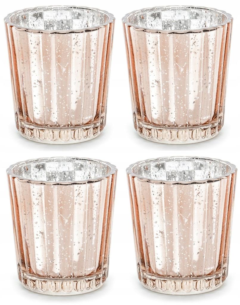 Candlestick, Rose Gold, 6cm, 4 Pcs