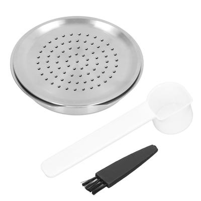 Cápsula de Café Recargable Reutilizable Cápsula de Polvo de Café Acero Inoxidable con Cuchara Cepillo para Senseo
