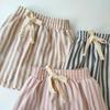 Spring & Summer Unisex Striped Linen-Cotton Kids Shorts – Cute, Casual, and Breathable Korean Style.