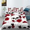 Completo Copripiumino Set Copripiumino Stampa Teschio Motivo Lupo Copripiumino Ragazzo Uomo King Size Biancheria da Letto