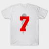 Men Black Print T-shirt Colin Kaepernick 7 No-Cut Transfer Paper Print Cotton Tshirt