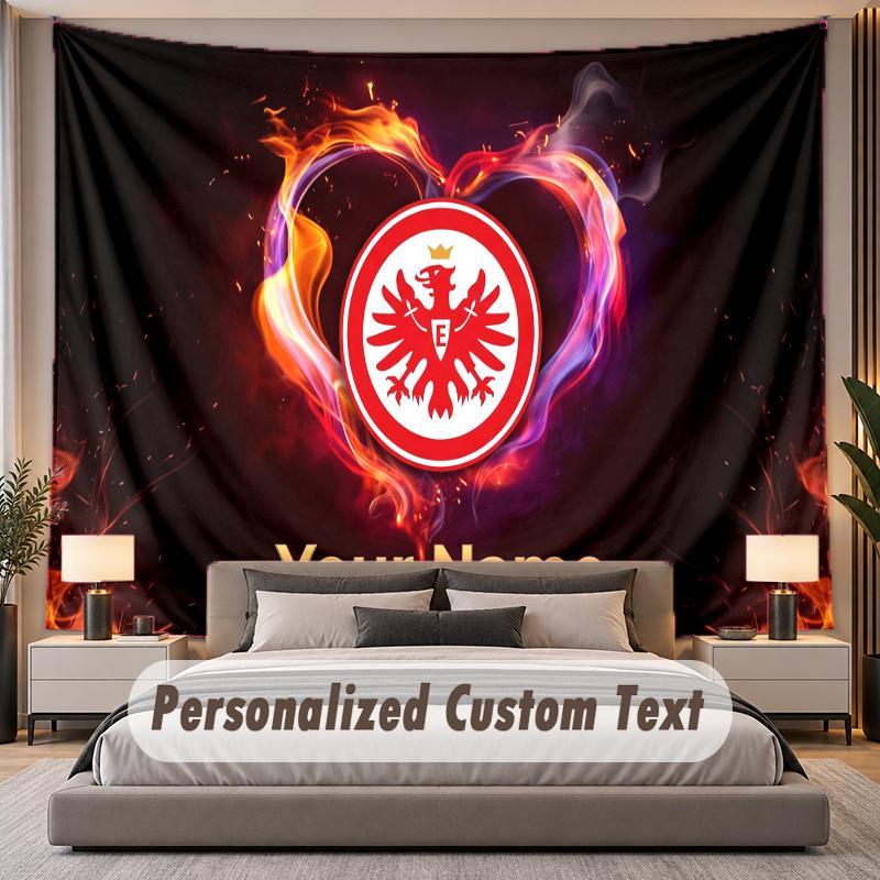 Individualus vardas Tekstas Sieninė drobė Eintracht Frankfurt Personalizuota poliesterio sieninė drobė Miegamajam ir kambariui