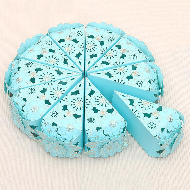 WTEMPO Party Gift Triangular Boxes DIY Foldable Hollowed-out Paper Boxes Wedding Party Decor Favor Treat Boxes for Birthday Halloween Christmas
