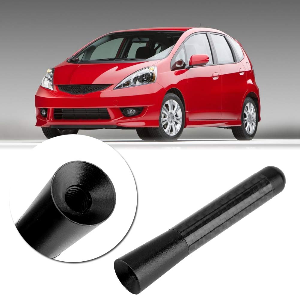 VGEBY Car Short Antenna Carbon Fiber Screw Radio Short Antenna Antenna Universal Car Remodeling 3 Inch Car Replacement Antenna (Black)