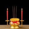 1pc Metal Incense Burner Ornament Temple Incense Burner Candlestick Buddha Hall Desktop Incense Burner Pray for Auspiciousness