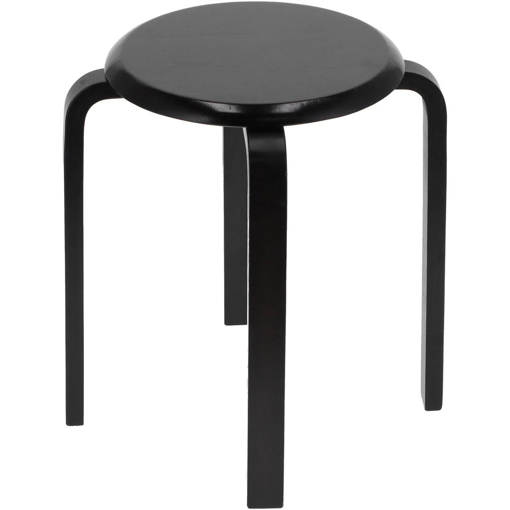 Bar Stool Anti Slip Bent Wood Stacking Chair Stackable Stool for Kitchen Office Party(Black )