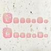 Handmade Press-On Toe Nails Short Style Nude Pink French With 3D Floral Design Sweet Ins Aesthetic Women