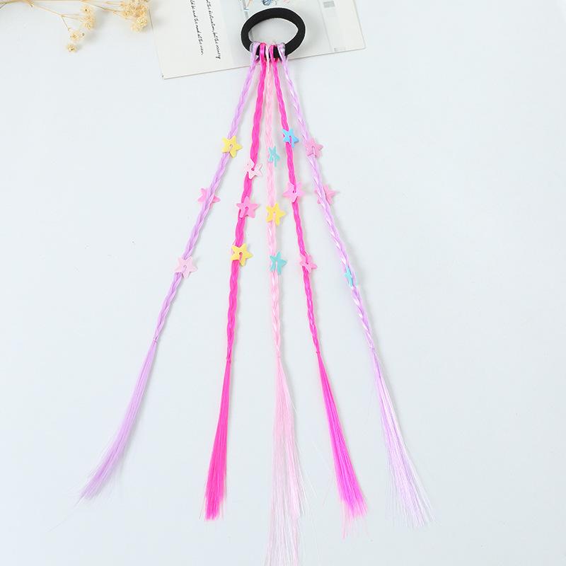 1PC Lovely Girls Colored Dirty Braids Wigs Ponytail Headbands Rubber Bands Hair Bands Headwear Kids Hair Accessories