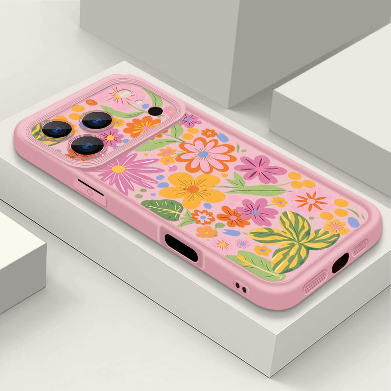

Чехол с узором из розовых цветов для iPhone 17 Air 16e 16 15 14 Pro Max 13 17 Pro Max 17 Pro 17 Противоударный Мягкий ТПУ Силиконовый Чехол для Телефона Фунда iPhone 15 Pro Max розовый