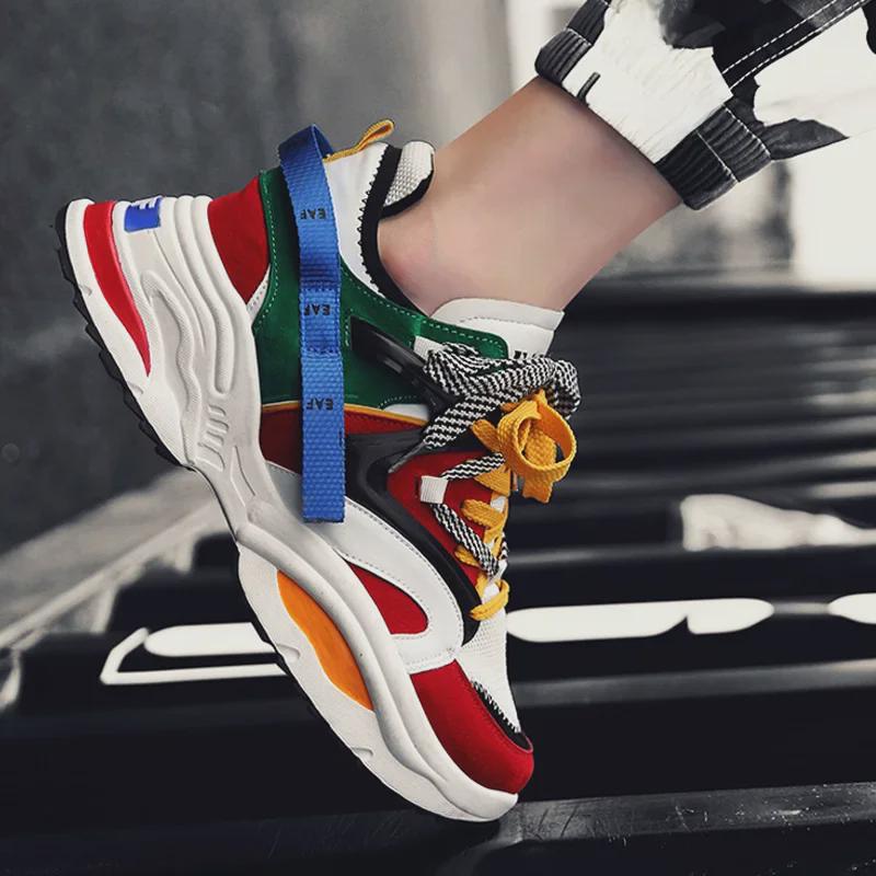 

Осенняя дышащая спортивная обувь на платформе в корейском стиле для пар, мужская G890 42