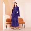 2024 Velvet Plus Size Women's Long Bathrobe - Winter European & American Style for Hotels, Salons, and Casual Wear
