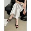 Fashion Retro Woman Shoes Female Sandal 2025 Summer High Heels Original Girls Outside Comfort High-heeled Low Stiletto New Fur Slipper S
