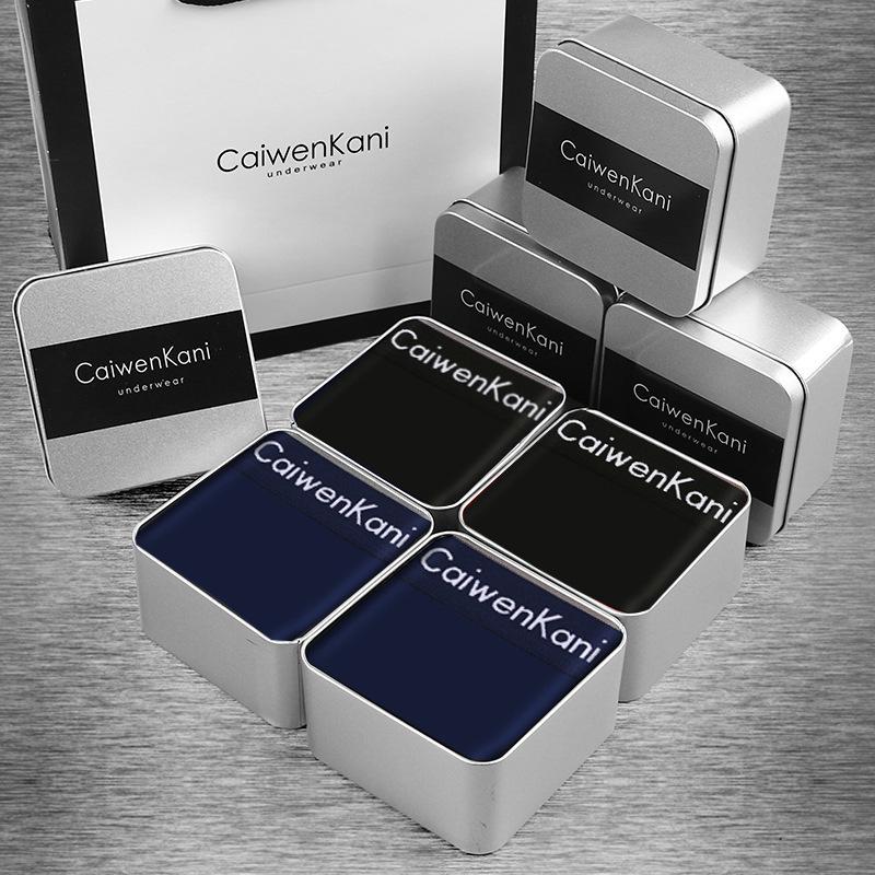 Herren-Boxershorts, atmungsaktiv, aus reiner Baumwolle und Modal, Four Corners Tide Graphene, dünne Jungen-Shorts, Geschenkbox