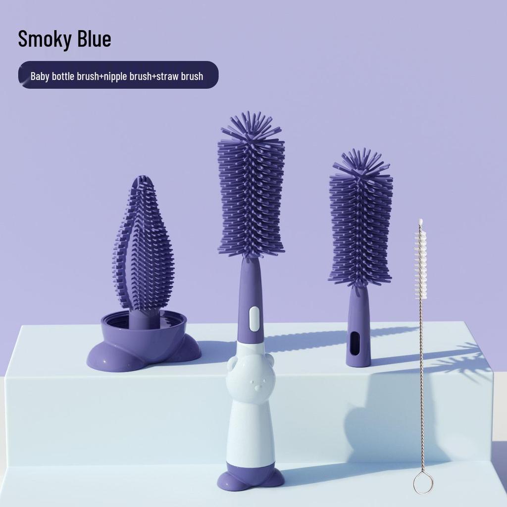Silicone Multifunctional Baby Bottle Brush Set - Food Grade & Boil-Friendly