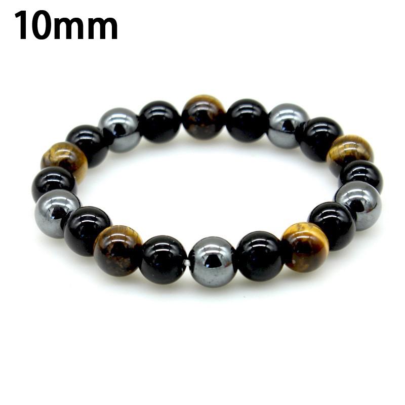 Men'S Stylish Natural Stone Bracelet Vintage Crown Symbol Of Power Hematite Beads Gift For Friends Natural Tiger Eye Beads