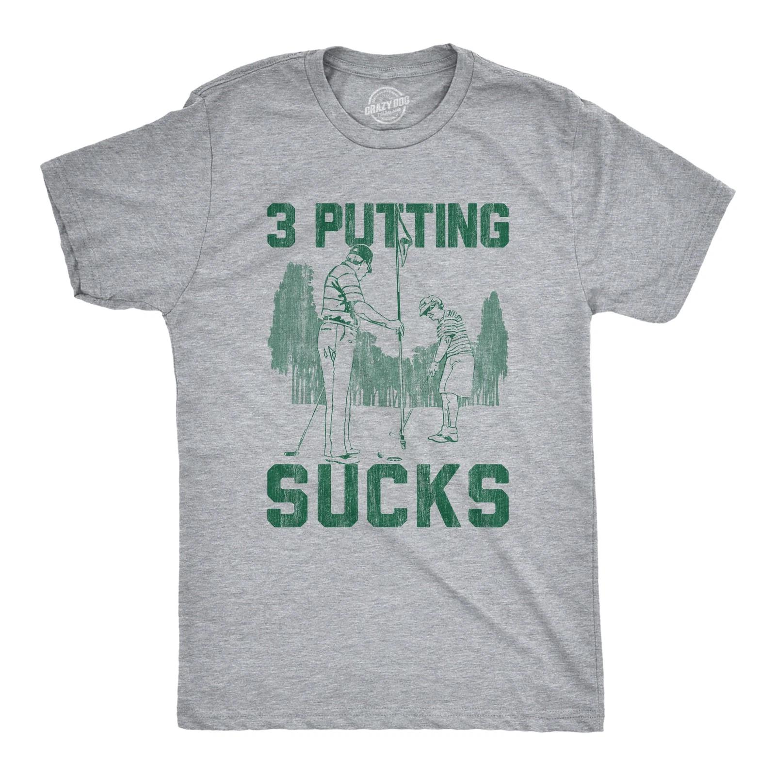 Mens 3 Putting Sucks T Shirt Funny Golf Tee Golfing Putt Joke Cool Graphic Tee M