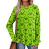 Women's Printed Lightweight Brushed-Cotton Round Neck Top