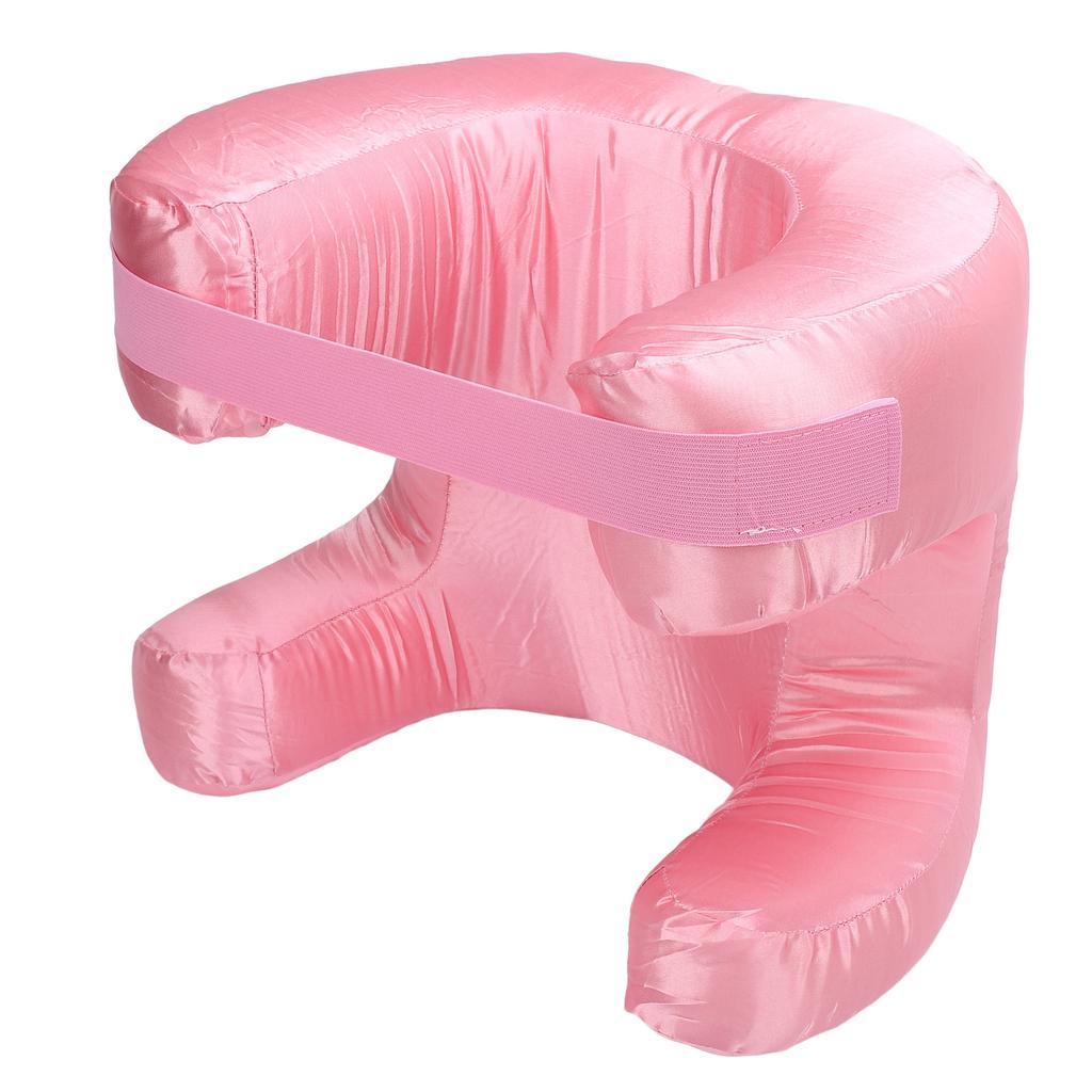 Face Pillow Silk Fabric Memory Foam Soft Cushioning Ergonomic Beauty Pillow for Back Sleep Roseate