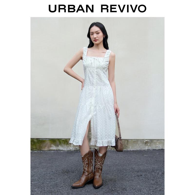 UR 2024 Summer Pleated Jacquard Sleeveless Dress