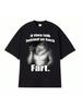 Wenn sie hinter deinem Rücken reden Fart Wolf Literally Me Lustiges Meme Emo T-Shirt Wounisex Kleidung Harajuku Retro Oversized T-Shirt