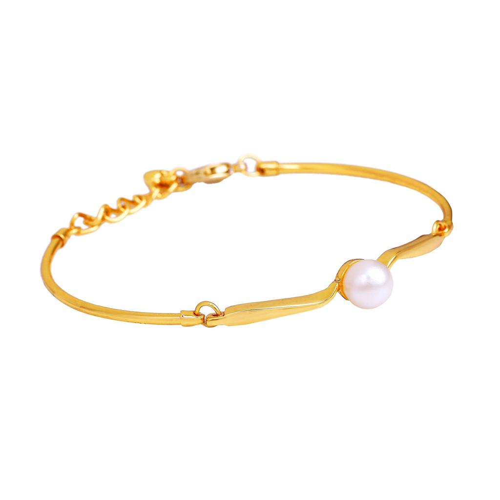 Vergoldetes Armband mit einzelner Perle