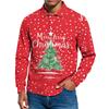 Men's Casual Style Solid Color Loose  Shirt Long-sleeved Top