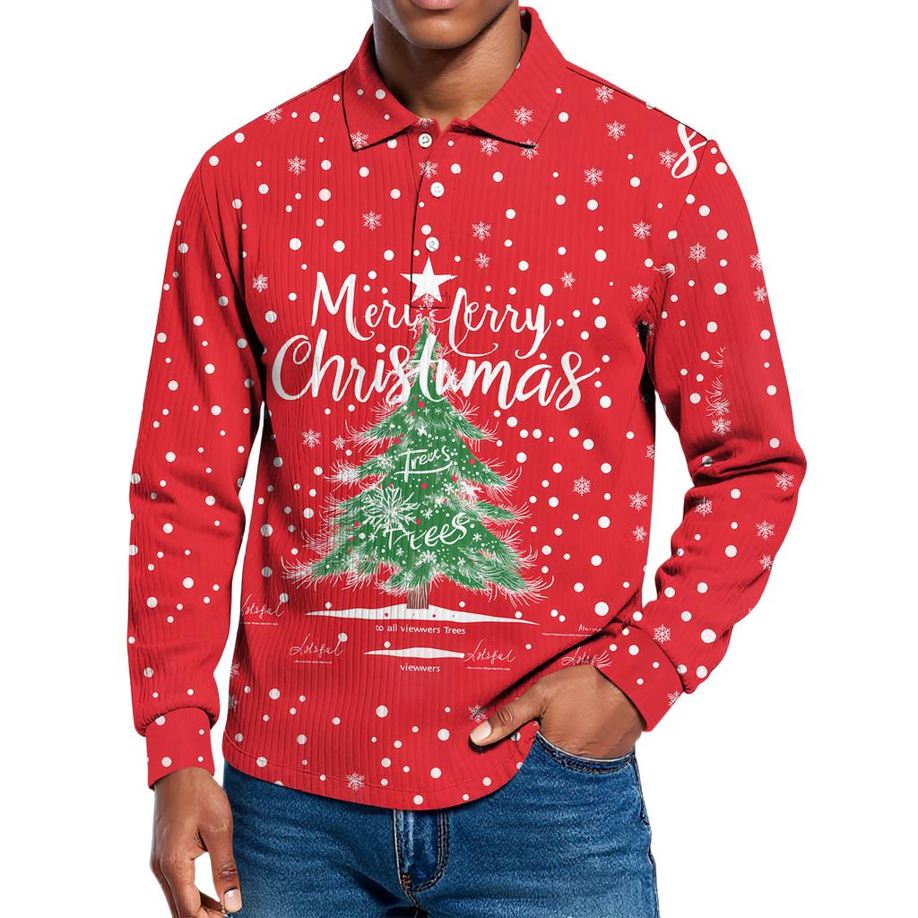 Men's Casual Style Solid Color Loose  Shirt Long-sleeved Top