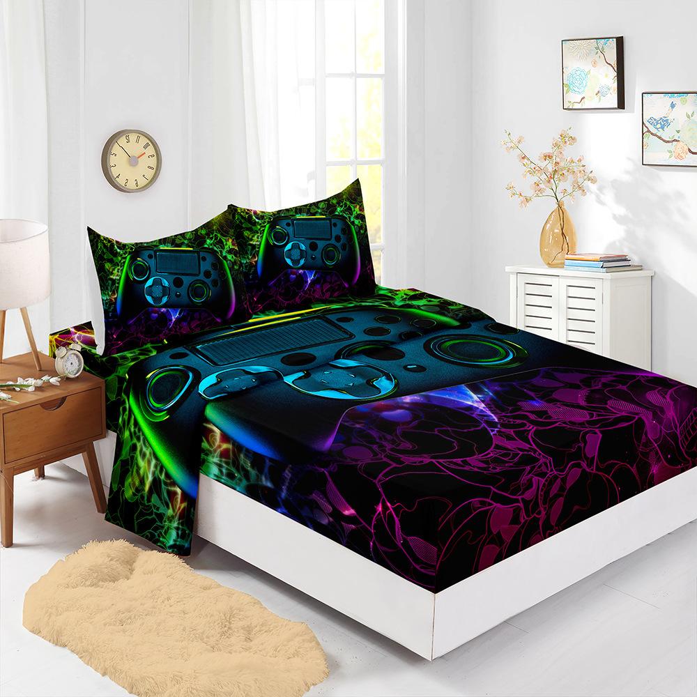 

Four-Piece Mattress Gamepad Digital Printing Mattress Protective Cover Bedding Batch (90cm * 190cm * 40cm) Pillowcase * 1