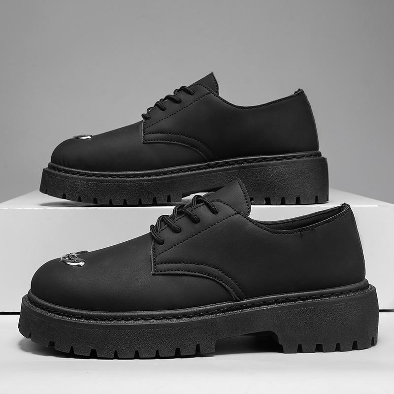 

Модная мужская брендовая обувь на толстой подошве, британская кожаная обувь, весенние черные универсальные роскошные лоферы, удобная повседневная деловая обувь, 39-44 44 чёрный