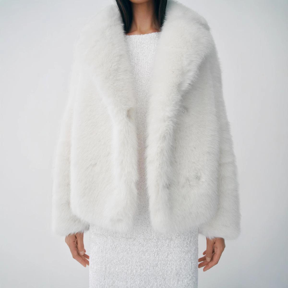 

Экологичная шуба из искусственного меха, зимнее пальто, короткое, свободного кроя, удобное и теплое S