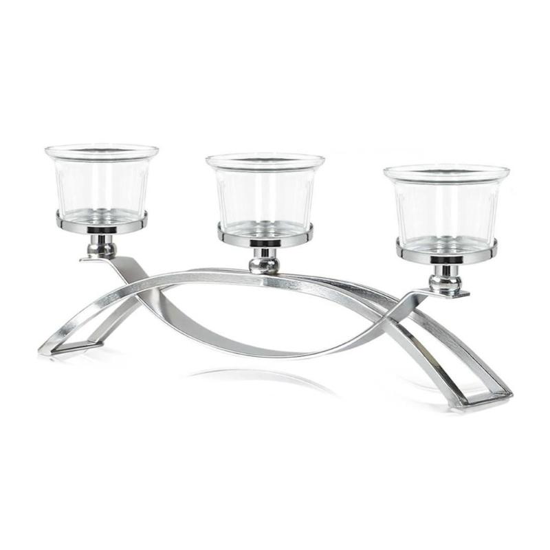 3Arm Candelabra Candlesticks Holders Taper Candle Holders Stand Table Centerpieces for Formal Event,Wedding,Home Decors серебряный